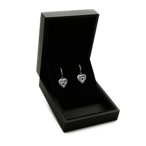 Zirconia Crystal Heart Earrings Sterling Silver (Ships Tomorrow From Texas)